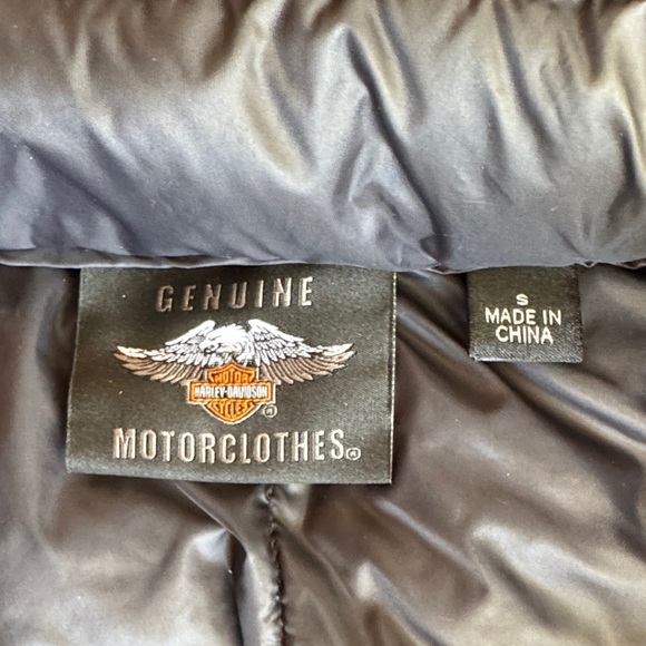 NWOT Original Harley-Davidson Black Quilted Duck Down Vest Unisex - Picture 5 of 11